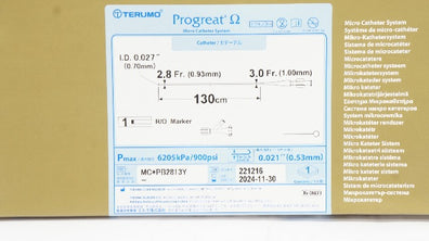 Terumo MC*PB2813Y Progreat Micro Cath. System 2.8Fr x 130cm